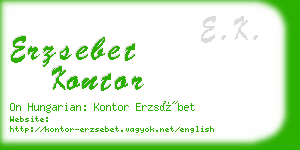 erzsebet kontor business card